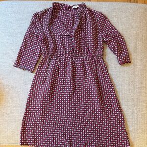 Miguelina Floral Patterned Top in Brown and Pink